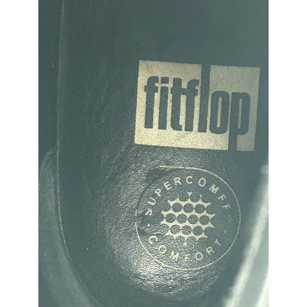 Fitflop Supercomff Comfort Ankle Boots Size US 7.5‎ Gold Buckle Brown Patent